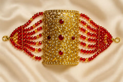 Gold Plated Angla Bracelet-05 (Maroon)