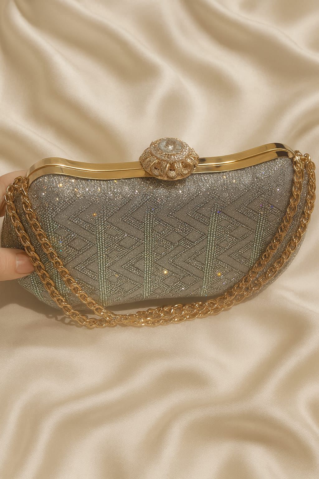 Fancy Clutch-10084 (Silver)