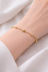 Gold Plated Chain Ball Bracelet-04 (Golden)