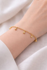 Gold Plated Chain Ball Bracelet-03 (Golden)