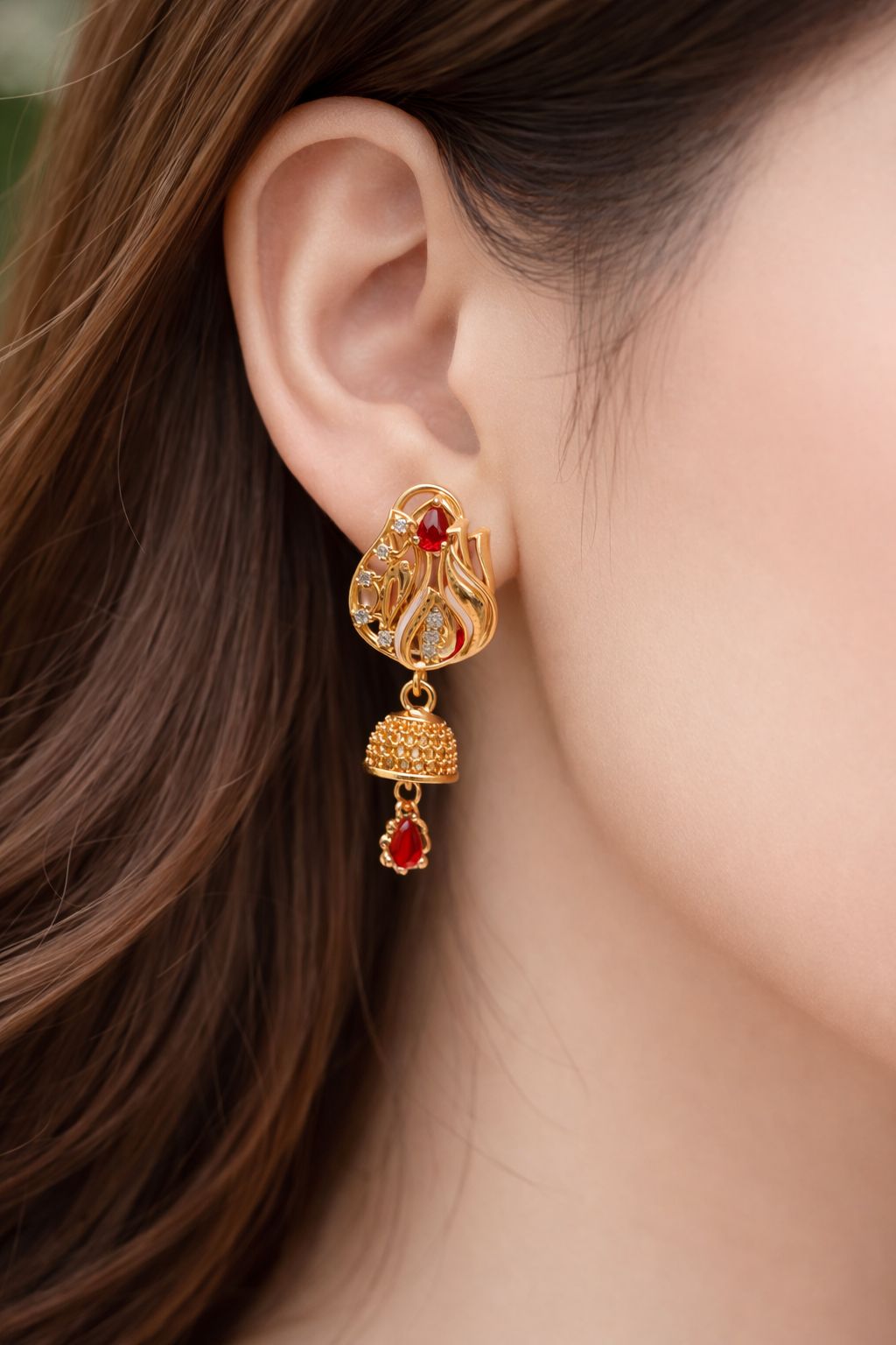 Zircon Jhumka-19 (White)