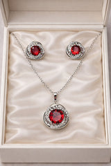 Zircon Locket Set-133 (Maroon)