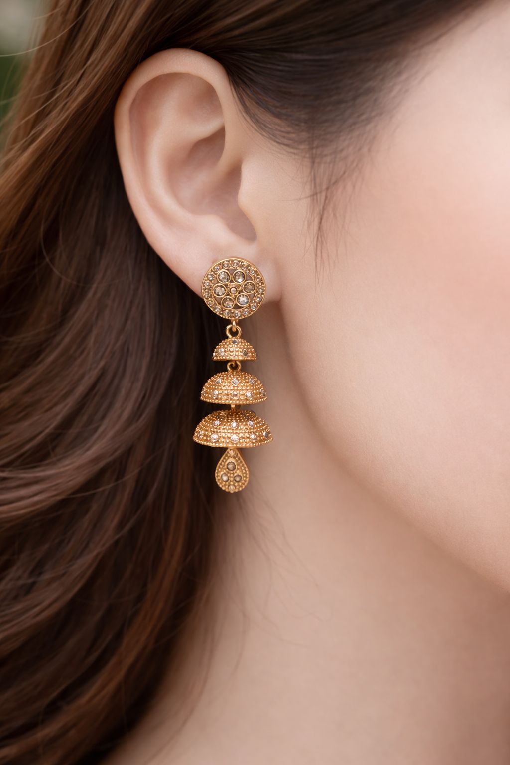 Zircon Jhumka-18 (Golden)