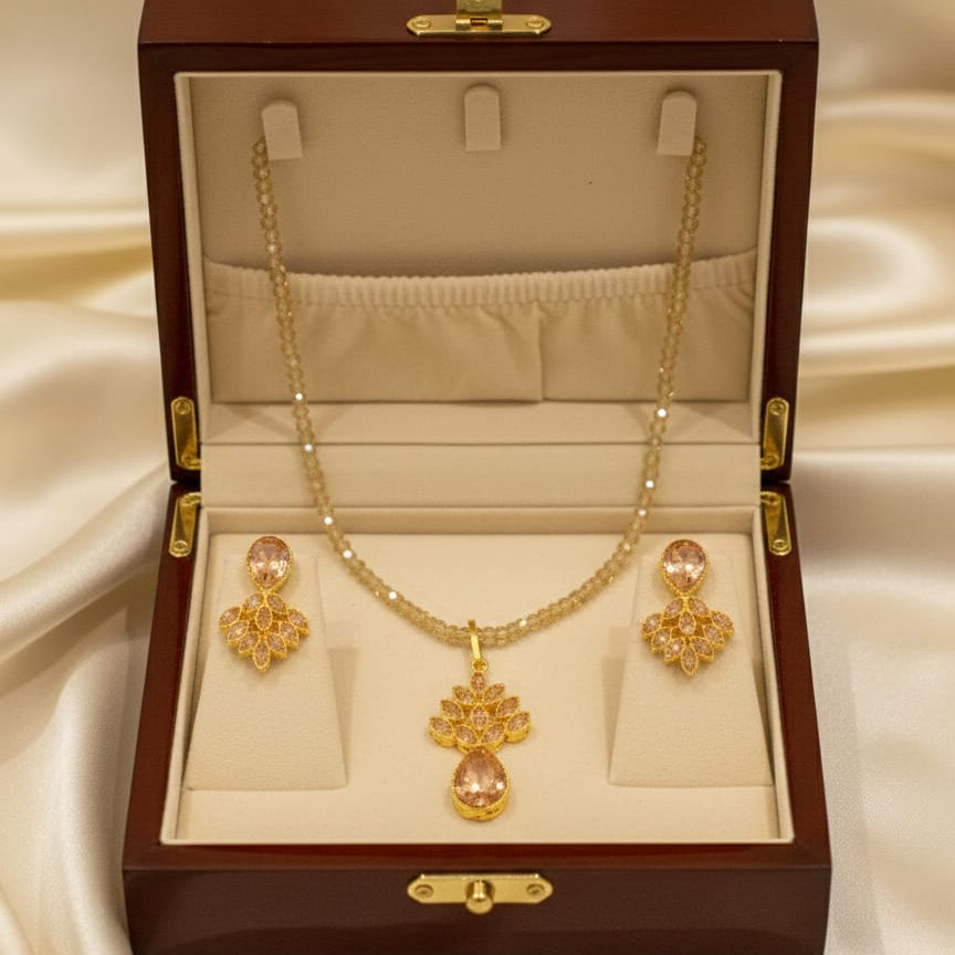 Zircon Mala Set-34 (Golden)