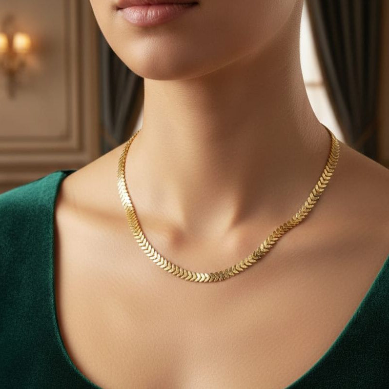 Gold Chain-132 (Leaf) (Golden)