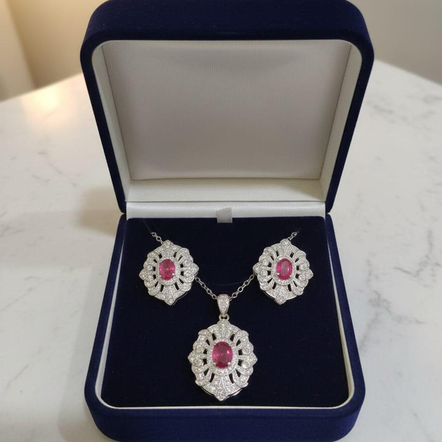 Zircon Locket Set-132 (Pink)