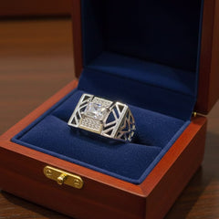 Zircon Ring-219 (Silver) Men