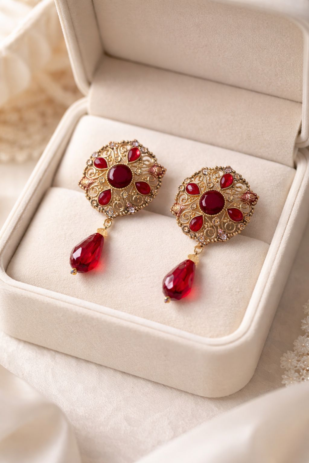 Zircon Earring-139 (Maroon)