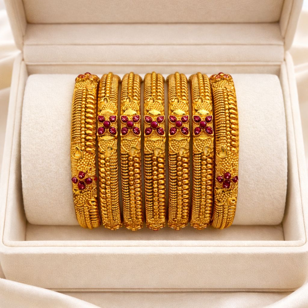 Gold Bangles-125 (Maroon)