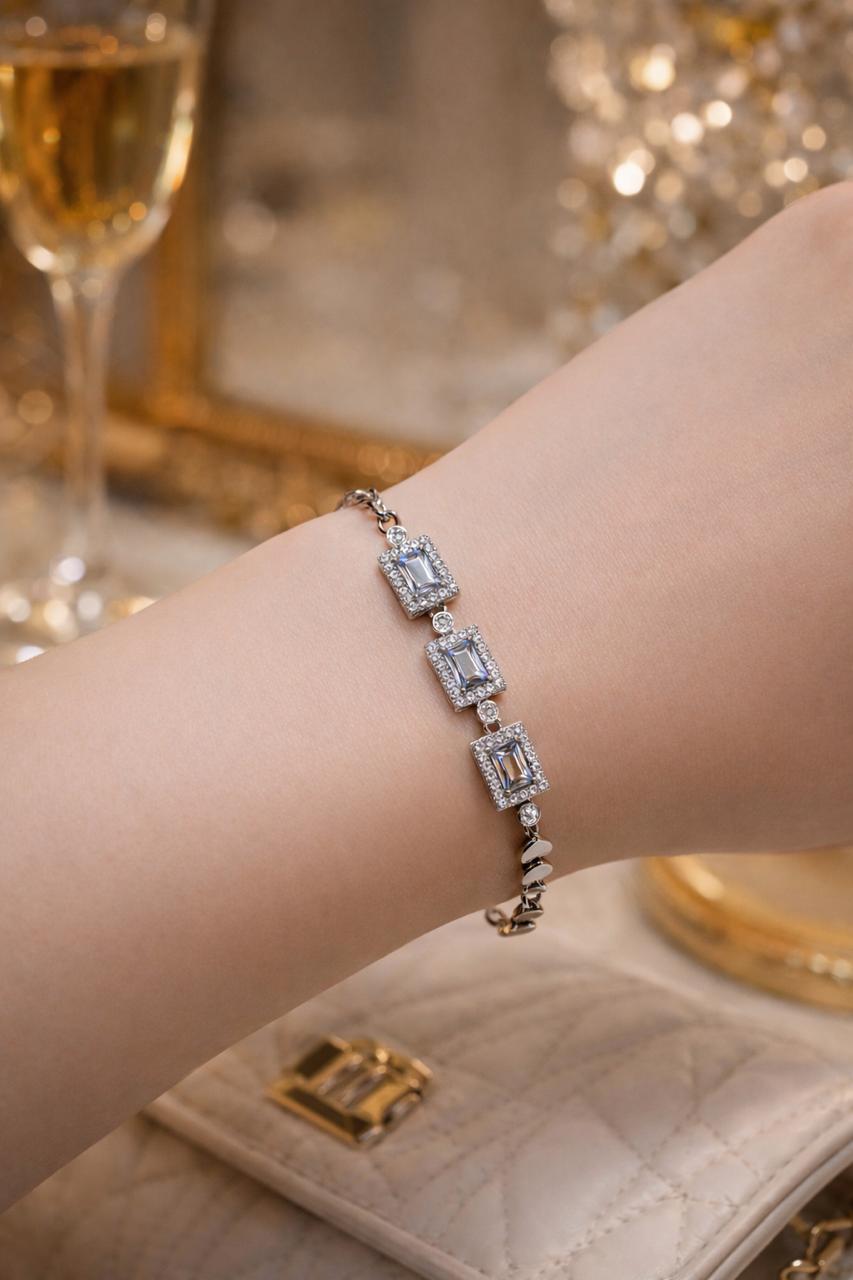 Zircon Bracelet-72 (Silver)