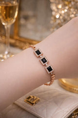 Zircon Bracelet-72 (Golden) (Black)