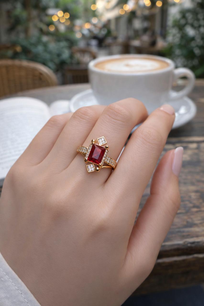 Zircon Ring-223 (Maroon)