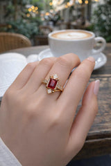 Zircon Ring-223 (Maroon)