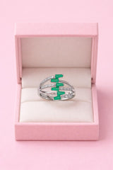 Zircon Ring-226 (Silver) (Green)