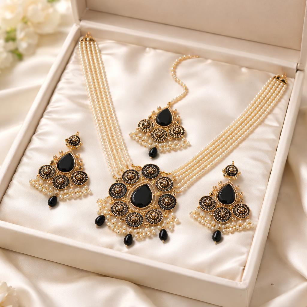 Mahin Rani Mala Set (Black)