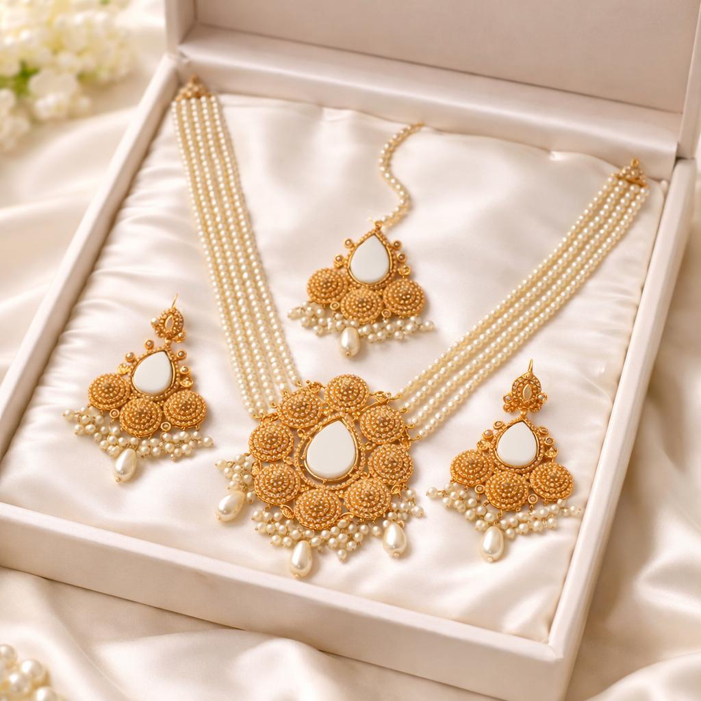 Mahin Rani Mala Set (Pearl)