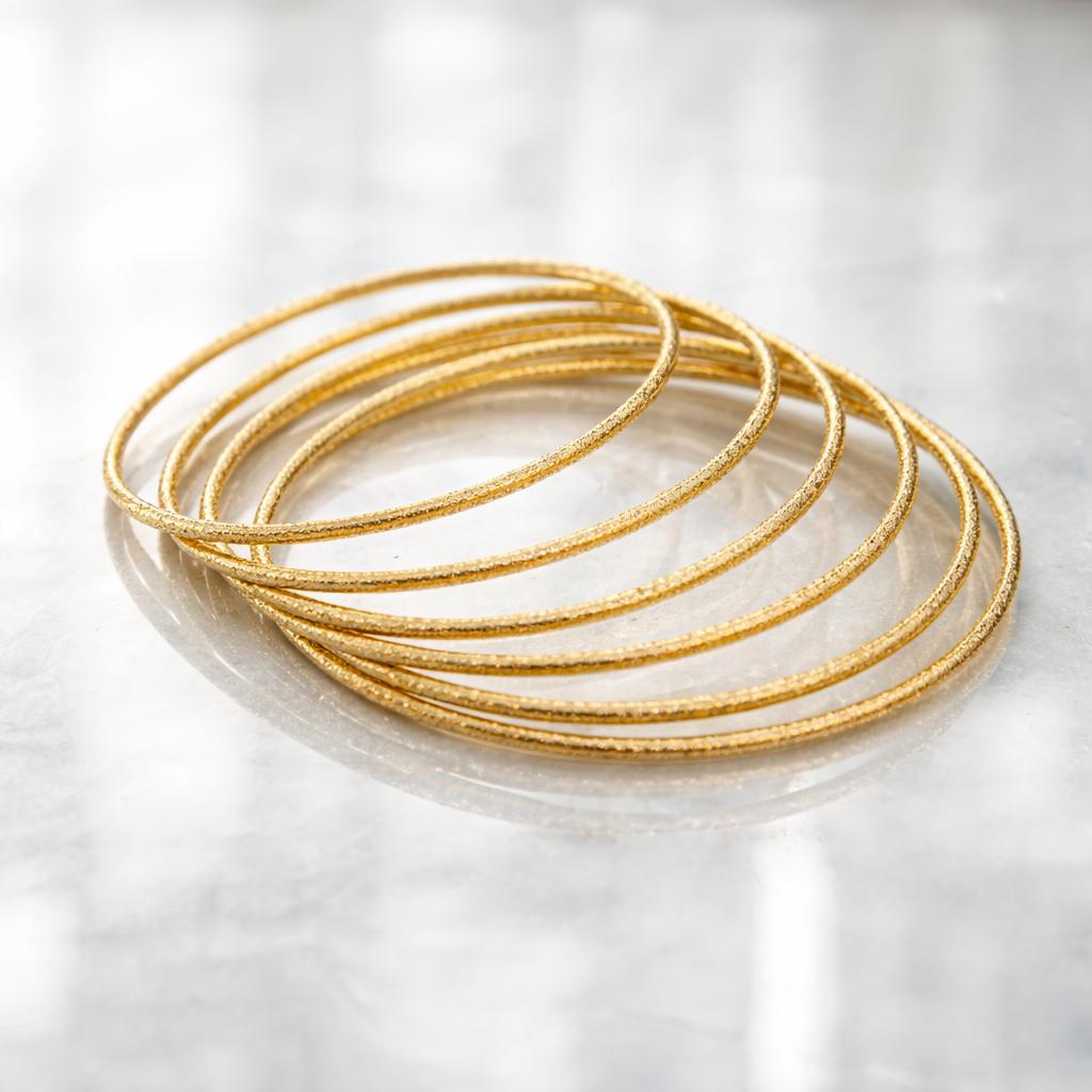 Gold Bangles-135 (Golden) (6-Bangles)