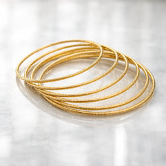 Gold Bangles-135 (Golden) (6-Bangles)
