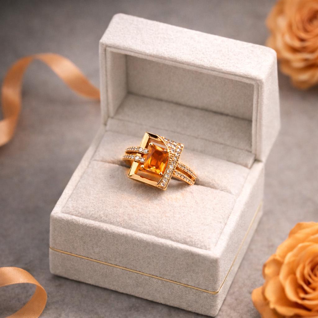 Zircon Ring-238 (Golden)