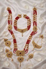 Rani Mala Set With Choker Set & Jhoomer Bindiya Set-67 (Maroon)