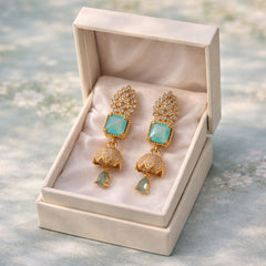Zircon Jhumki-01 (Mint Green)