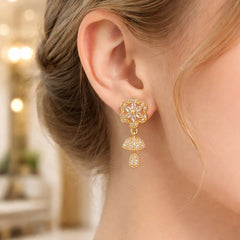 Zircon Jhumki-02 (Golden)