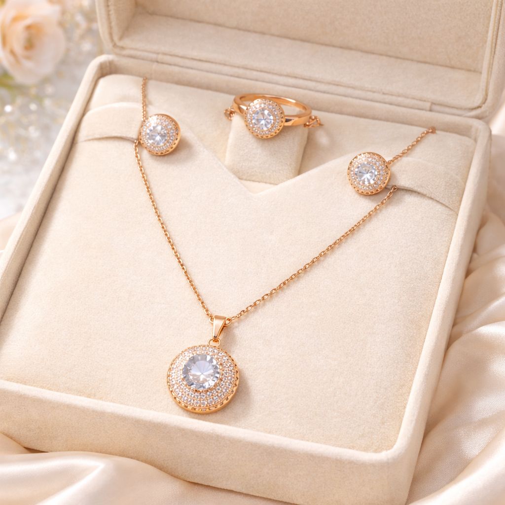 Zircon Locket Set-136 (White)