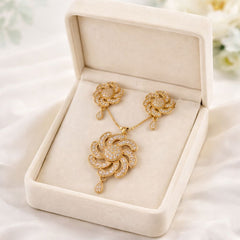 Zircon Locket Set-138 (Golden)