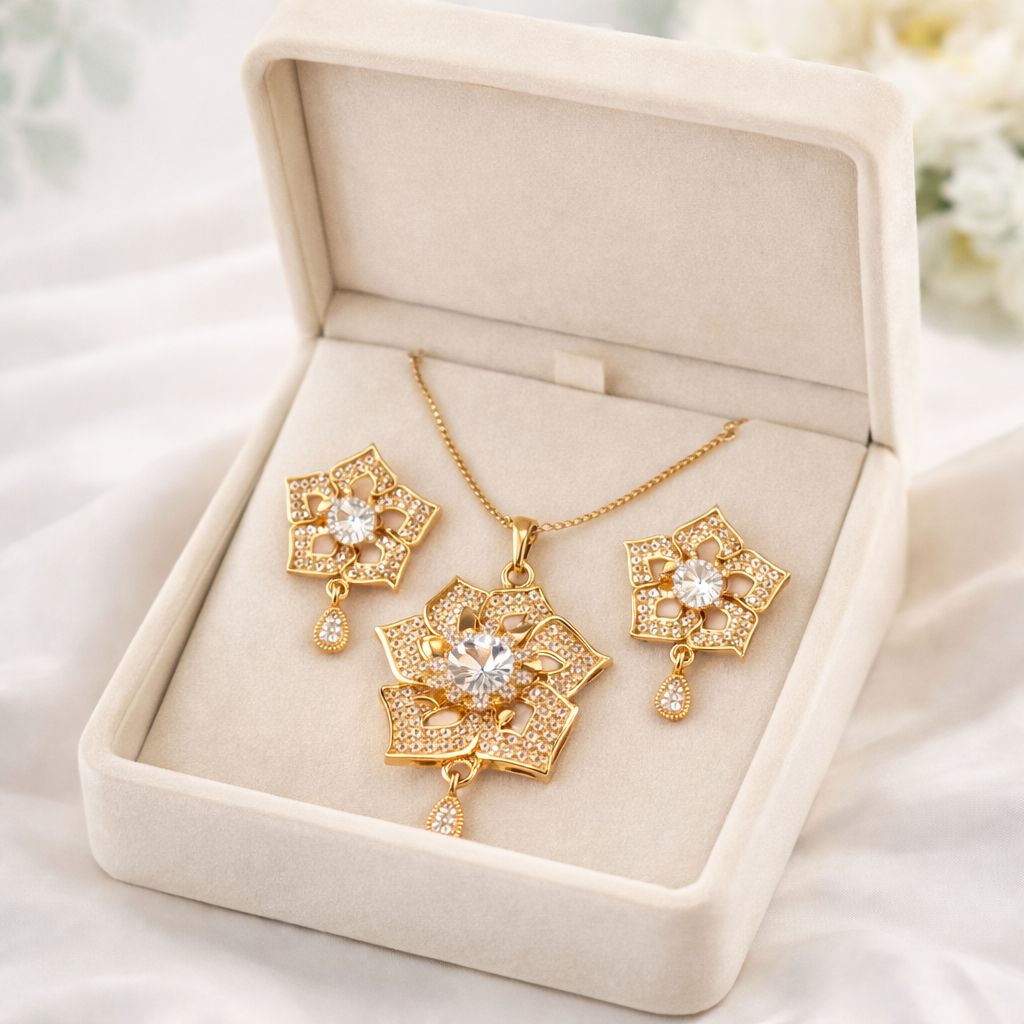 Zircon Locket Set-139 (White)