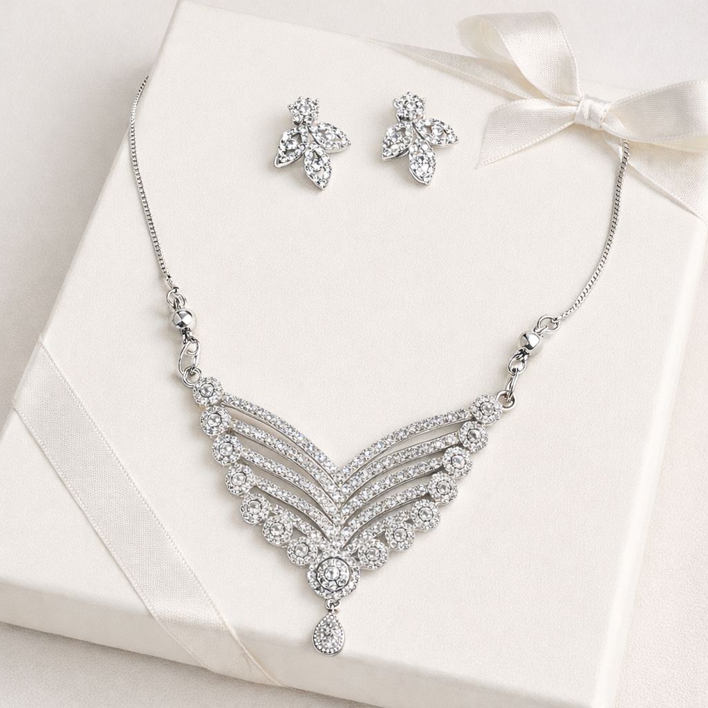 Zircon Locket Set-147 (Silver)