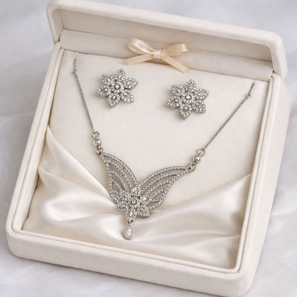 Zircon Locket Set-148 (Silver)