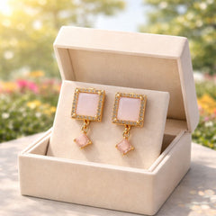 Zircon Earring-149 (Pink)
