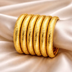 Gold Bangles-101 (Golden) (6-Bangles)