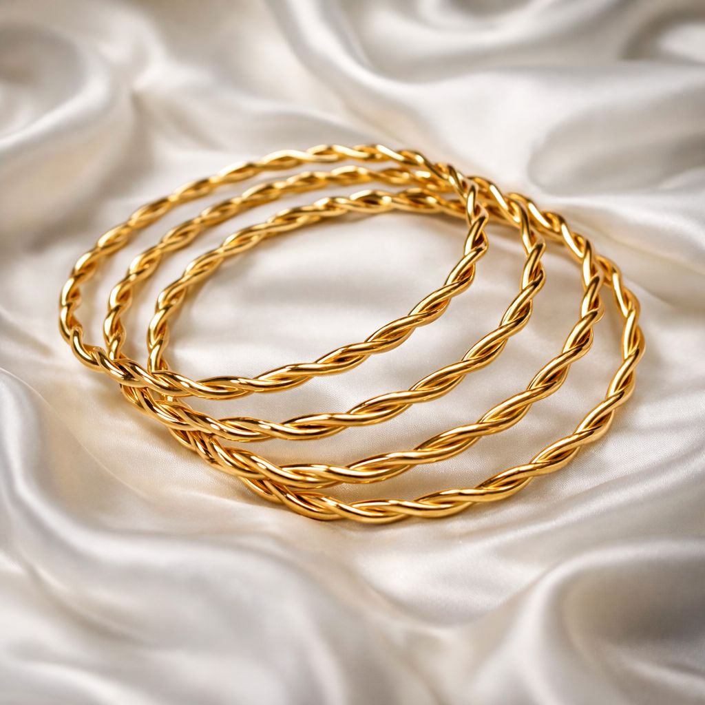 Gold Bangles-133 (4-Bangles) (Golden)