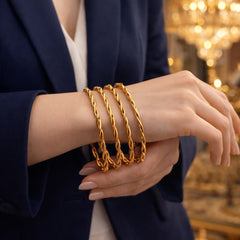 Gold Bangles-133 (4-Bangles) (Golden)