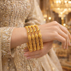 Gold Bangles-134 (4-Bangles) (Golden)