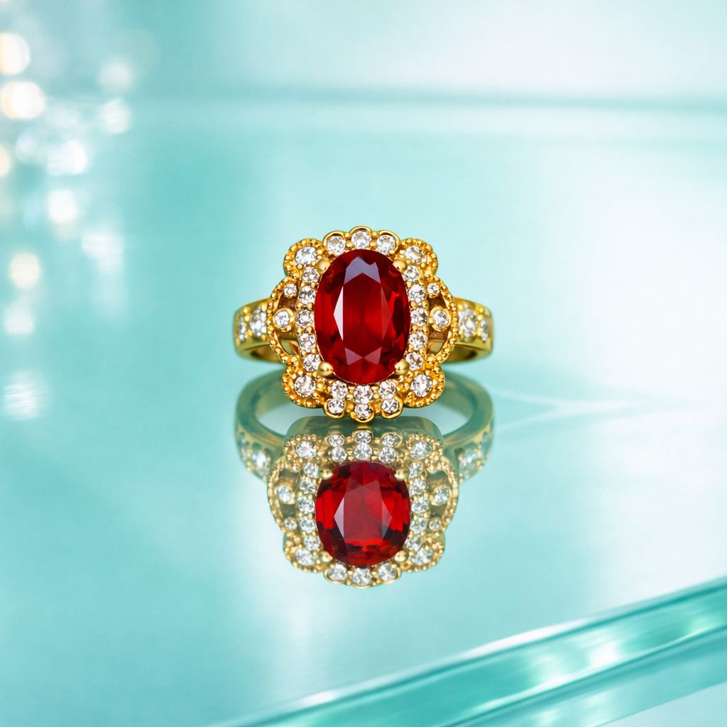 Zircon Ring-264 (Maroon)