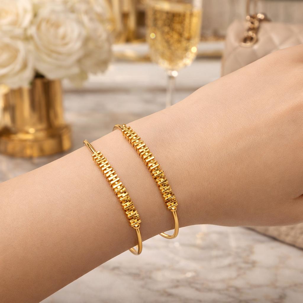 Adjustable Adult Bangle-110 (Golden)