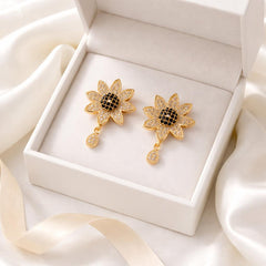 Zircon Earring-144 (Black)