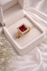 Zircon Ring-265 (Maroon)