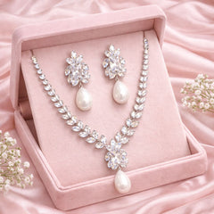 Premium Zircon Necklace-06 (Silver)