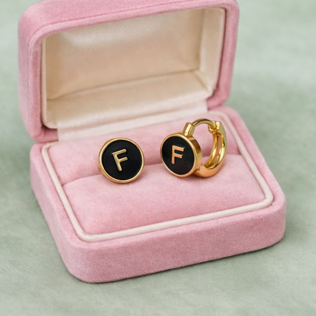 Fancy Hoop Earring-202 (Black) (FRIEND'S FOREVER)