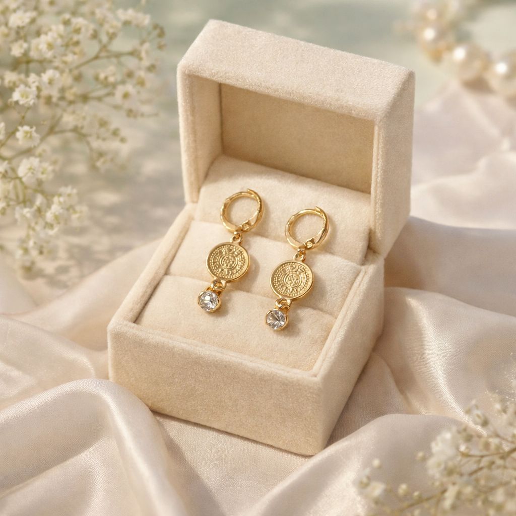 Fancy Hoop Earring-204 (White)