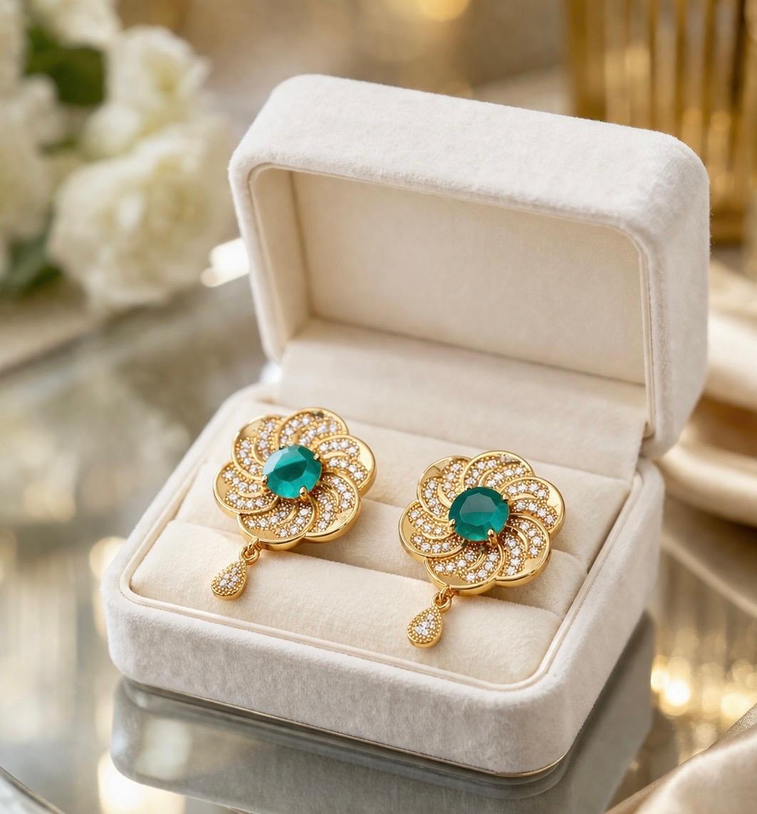 Zircon Earring-150 (Emerald Green)