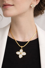 Stainless Steel Locket set-46 (White) (Flower)