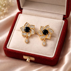 Zircon Earring-159 (Black)