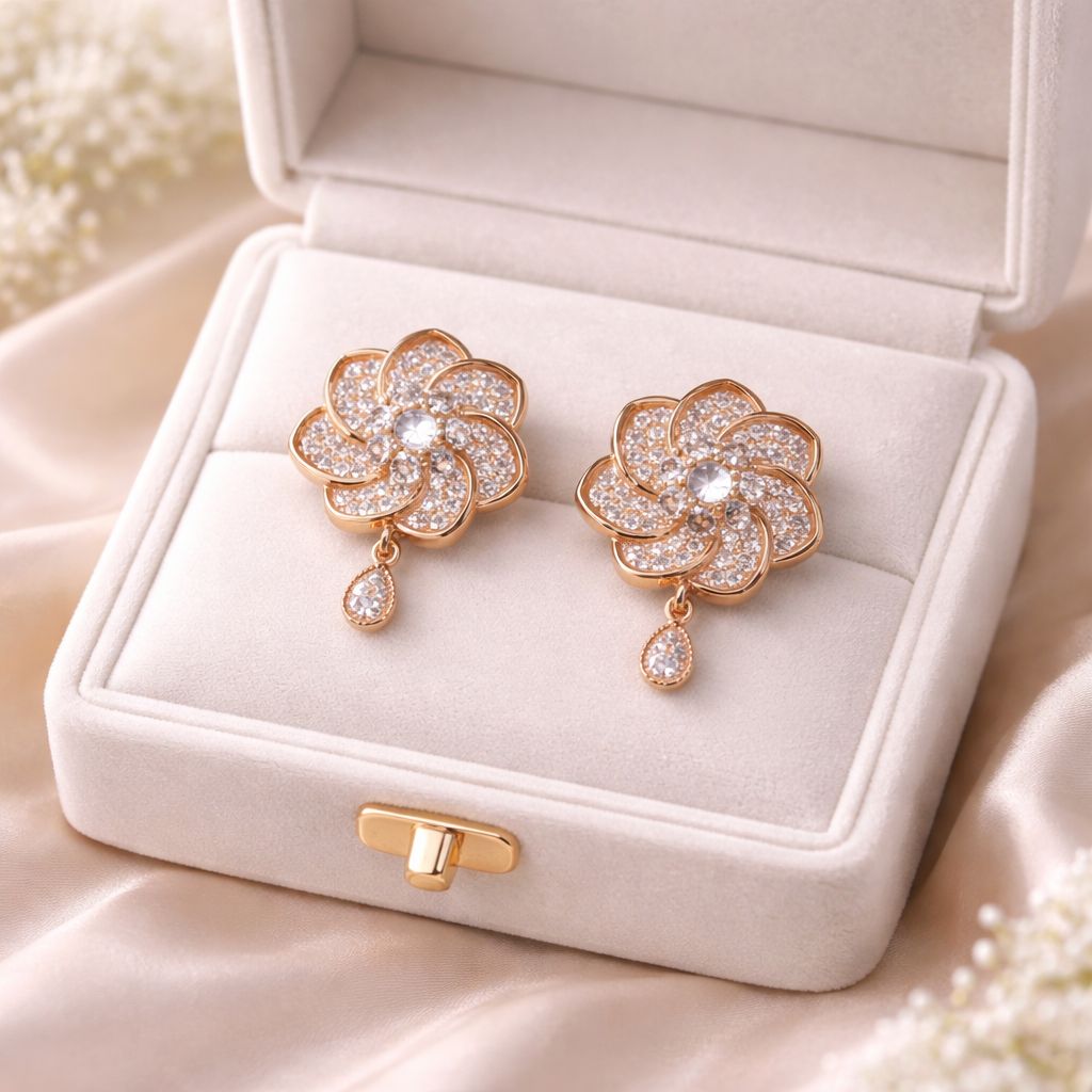 Zircon Earring-162 (White)