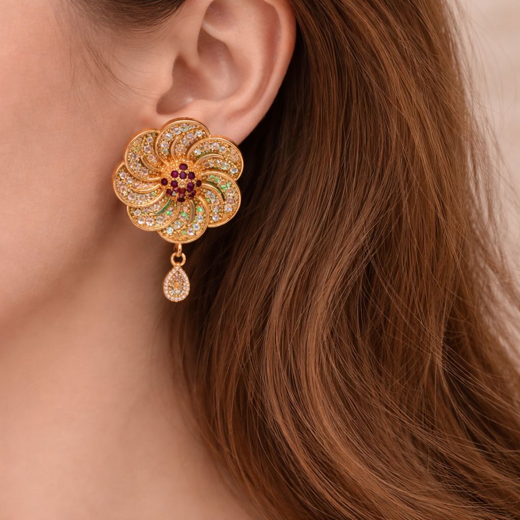 Zircon Earring-150 (Ruby)