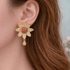 Zircon Earring-164 (Ruby)