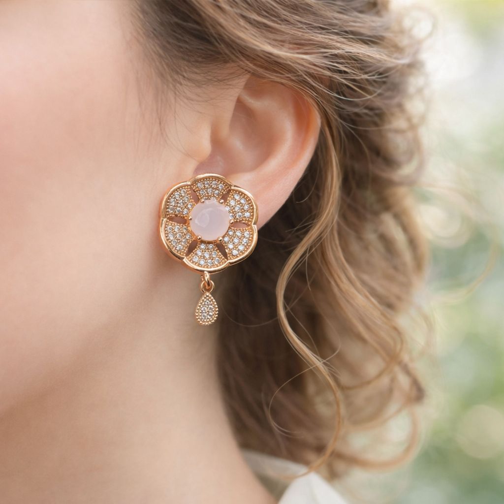 Zircon Earring-154 (Pink)